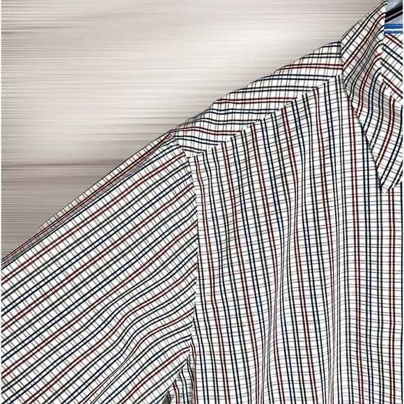 NWT ROCAWEAR Cotton Plaid White Red Blue Short Sleeve Button Down Shirt XL - Picture 5 of 14